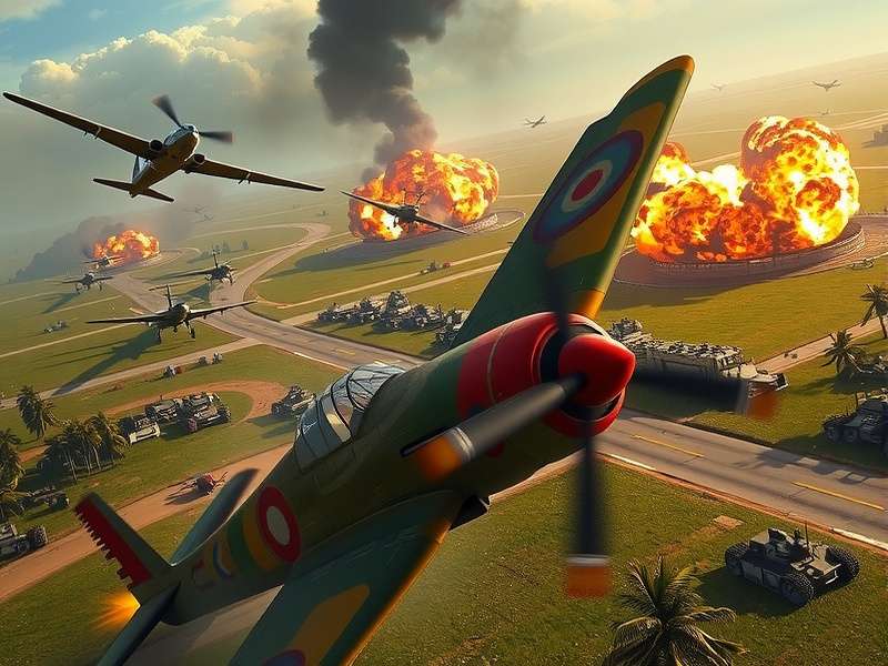 War Thunder गेम में टैंक और विमान का युद्ध