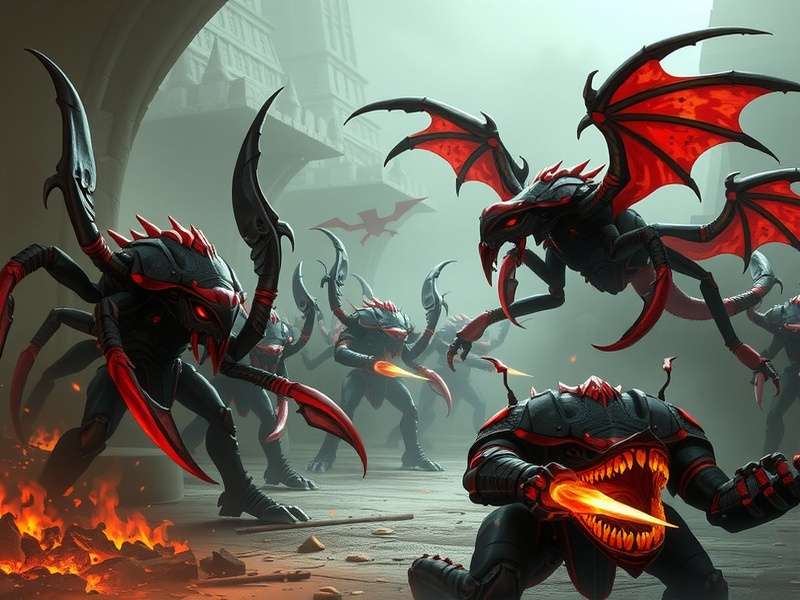 Warhammer 40k Tyranids ki fauj ek jung ke maidaan mein