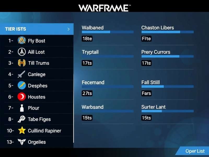 वारफ्रेम टियर लिस्ट 2024 विजुअल रैंकिंग चार्ट