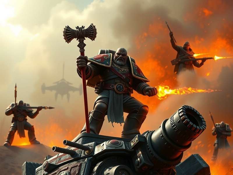 Warhammer 40k Art का एक उदाहरण: Space Marine की डिटेल्ड पेंटिंग