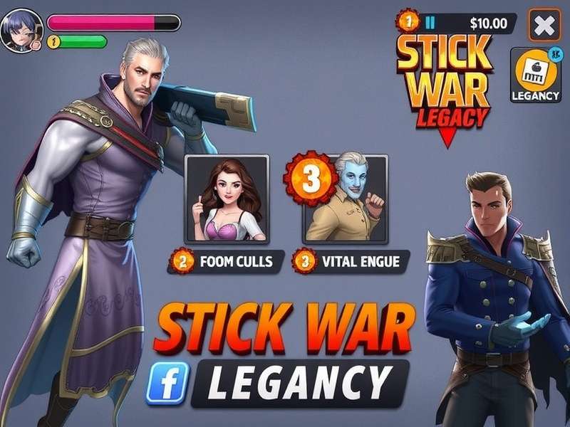 Stick War Legacy massive army battle scene between Order Empire and Swordwrath