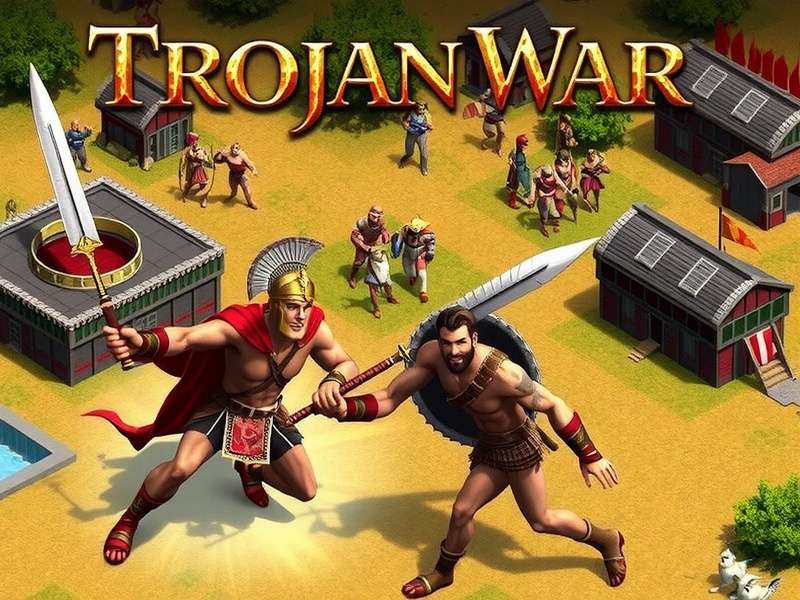 Artistic depiction of the Trojan Horse being wheeled into the city of Troy