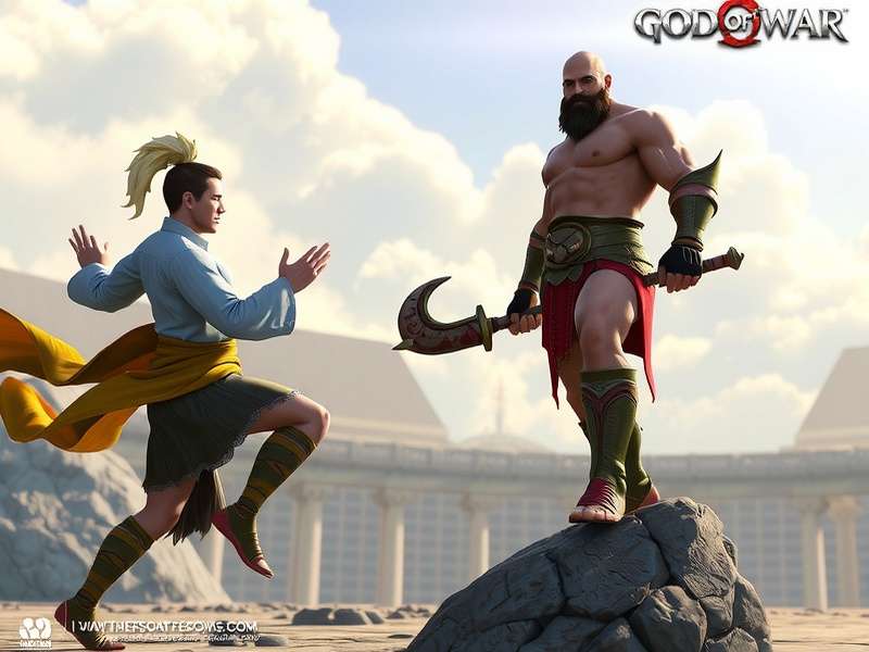 Kratos holding the Leviathan Axe in God of War