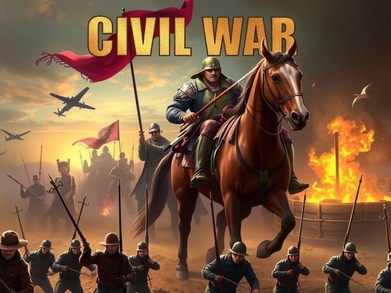 Conceptual art of a divided city symbolizing civil war