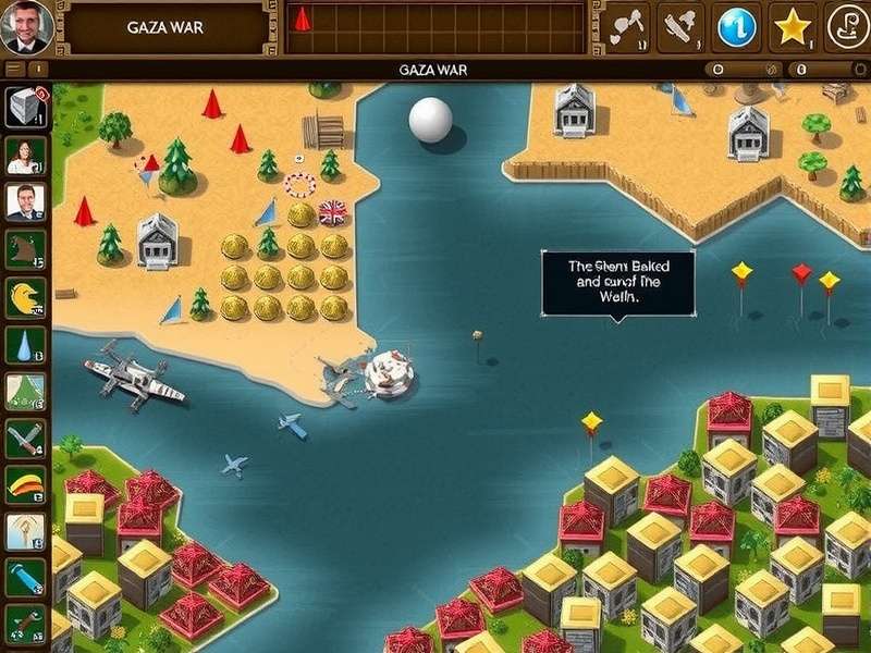 Analysis of conflict zone with maps and strategic markers