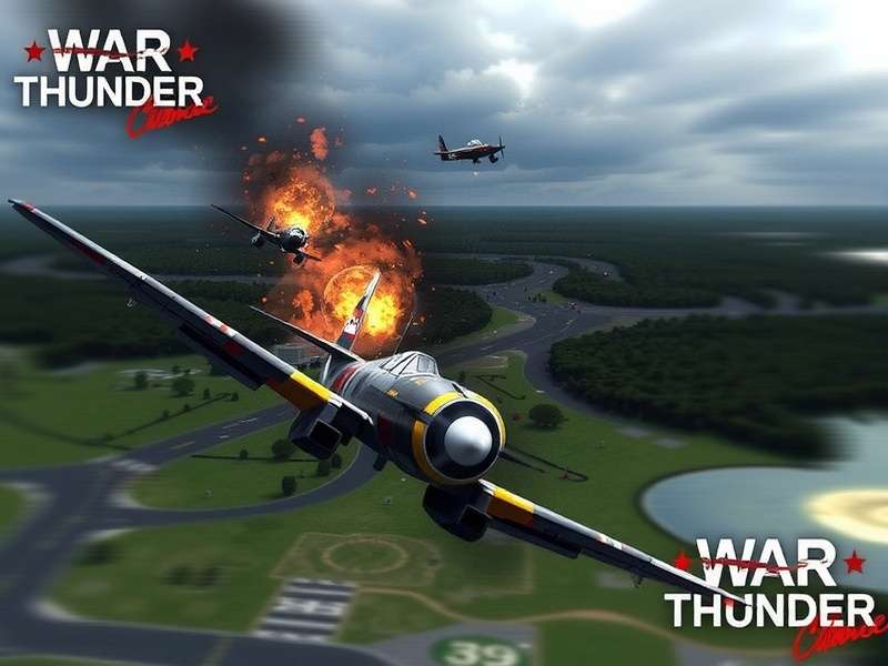 War Thunder gameplay screenshot showing aircraft, tanks, and ships in a combined battle
