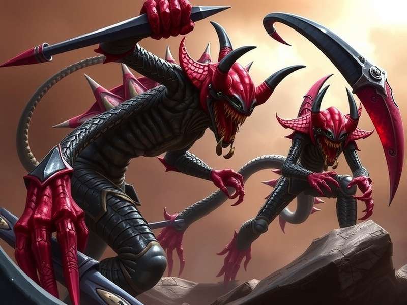 Warhammer 40k Tyranids swarm concept art showing synapse creatures and gaunt waves